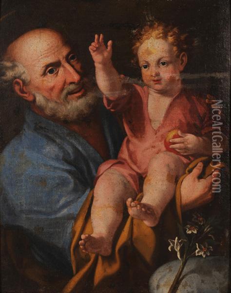 San Giuseppe Col Bambino Oil Painting - Gaspare Traversi