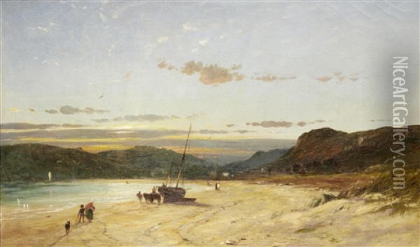 St. Brelade's Bay, Jersey Oil Painting - James Francis Danby