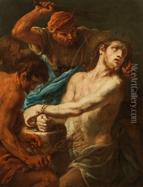 Flagellation Of Christ Oil Painting - Martin Johann (Kremser Schmidt) Schmidt