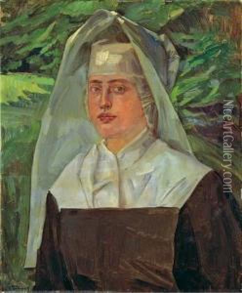 Portrait Einer Nonne Oil Painting - Wilhelm Trubner