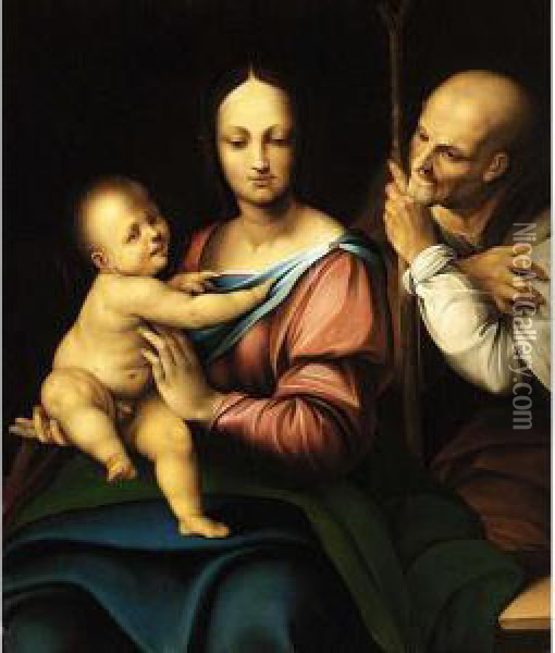The Holy Family Oil Painting - Cesare da Sesto