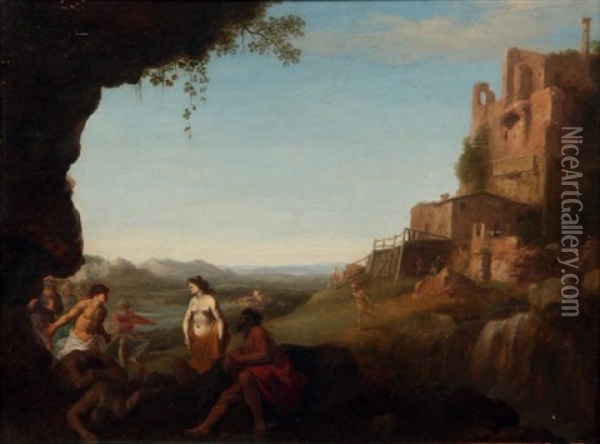 Paysage Classique Oil Painting - Cornelis Van Poelenburgh
