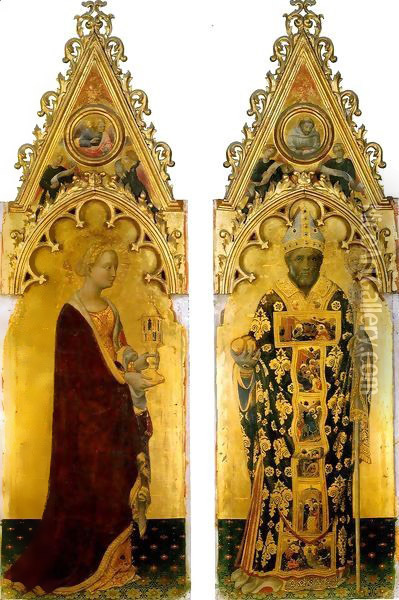 Polyptych Quaratesi Mary Magdalene and Nicolas of Bari Oil Painting - Gentile Da Fabriano