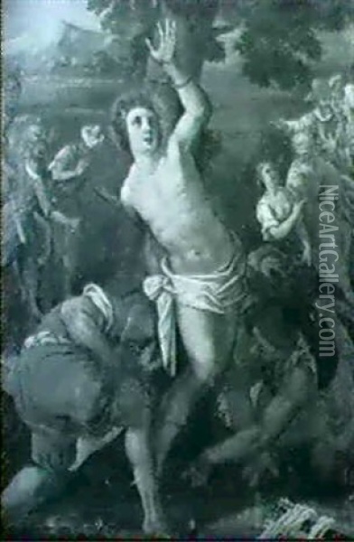 The Martyrdom Of St. Sebastian Oil Painting - Jacopo Palma il Giovane