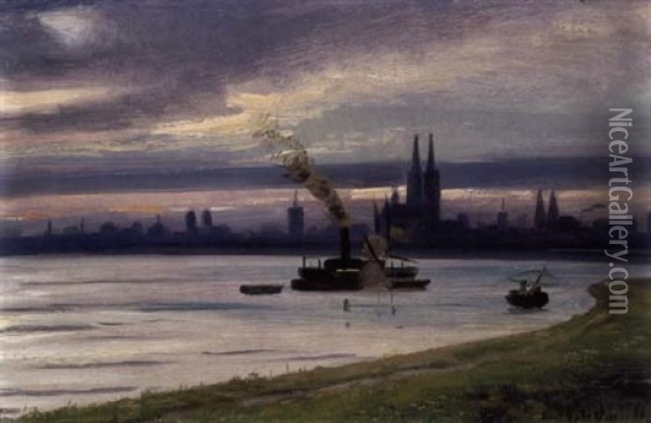 Ansicht Von Koln Am Rhein Oil Painting - Eugen Windmueller