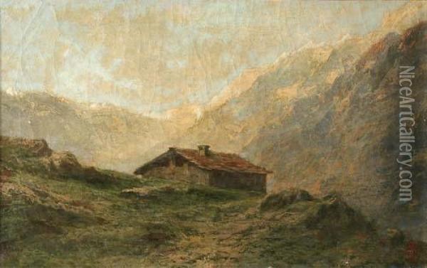 Baita In Alta Montagna Oil Painting - Giacinto Bo