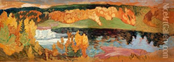 Autumn Landscape Oil Painting - Helmer Osslund