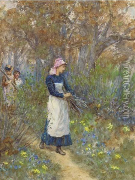 Gathering Firewood Oil Painting - Helen Mary Elizabeth Allingham