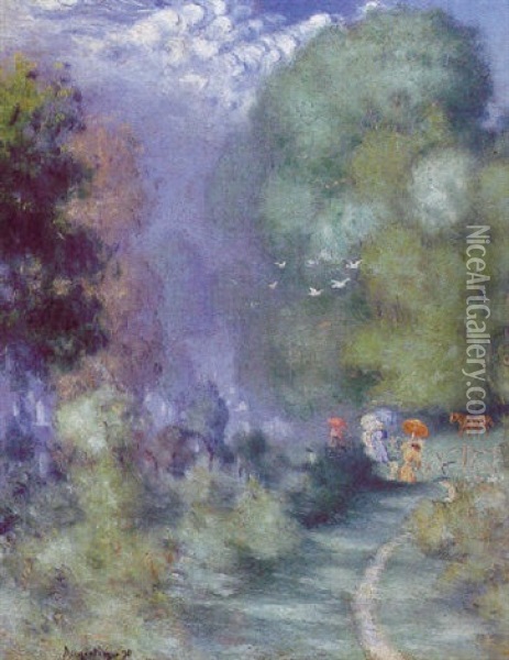Ombrelles Dans Un Paysage Oil Painting - Louis Anquetin