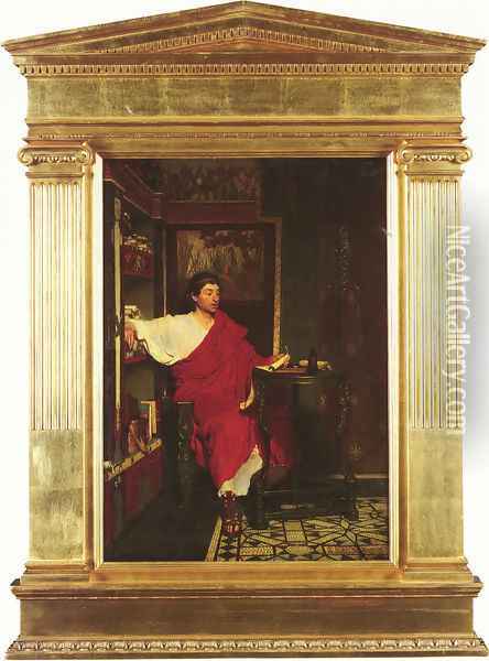 A Roman Scribe Writing Dispatches Oil Painting - Sir Lawrence Alma-Tadema