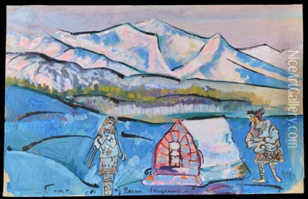 Stage Design For Stravinsky's The Rise Of Spring Oil Painting - Nikolai Konstantinovich Roerich