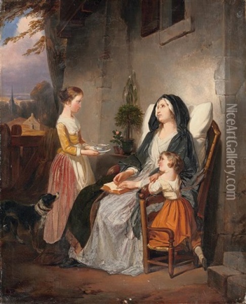 La Convalescence Oil Painting - Joseph Beaume