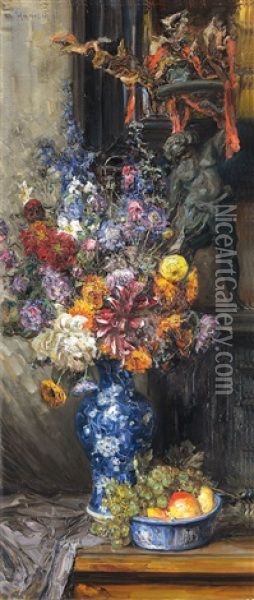 Blumenstilleben Oil Painting - Alois Hanisch