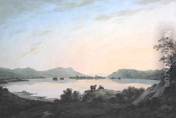 Lake Windemere from Calgarth with Belle Isle Oil Painting - John Warwick Smith