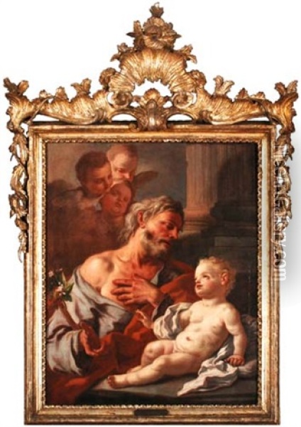 Joseph Mit Jesuskind Oil Painting - Francesco de Mura