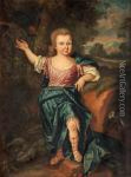 Boy With Roman Clothing In Landscape Oil Painting - Sir Peter Lely