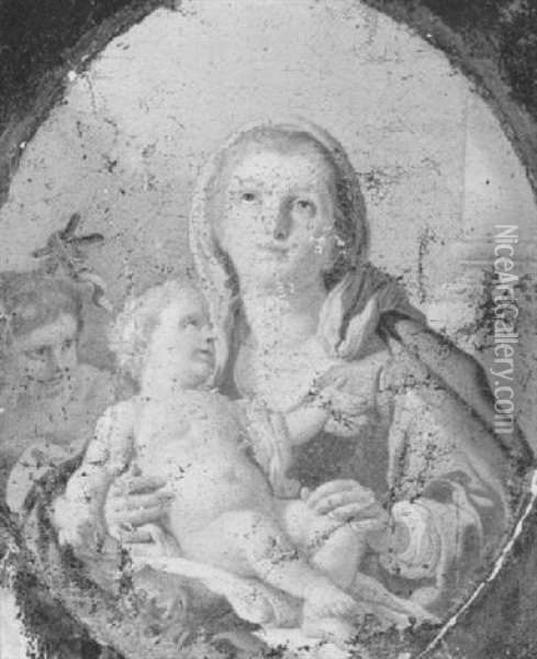 Madonna And Child With The Infant St.john Oil Painting - Francesco de Mura