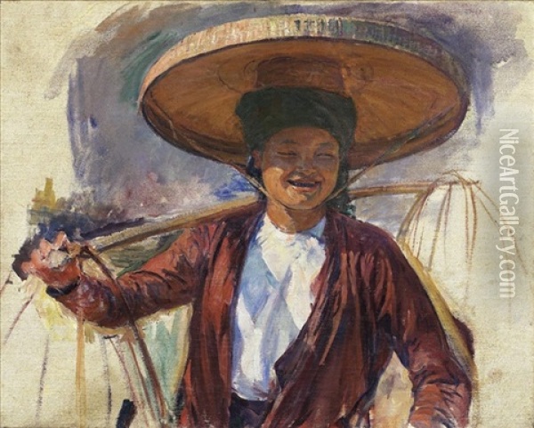 Vietnamese Girl Oil Painting - Victor Francois Tardieu