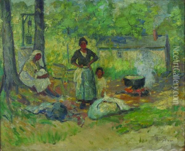 Portuguese Family Oil Painting - Pauline Lennards Palmer