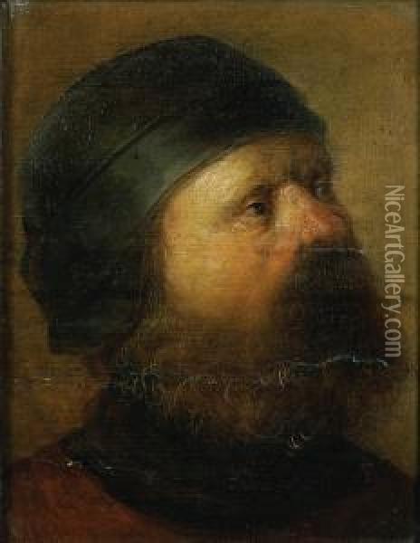 Portrait D'homme De Profil. Oil Painting - Jan van de Venne