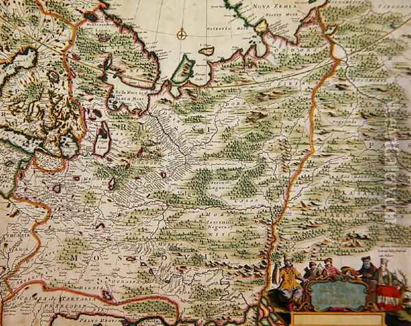 Map of Russia and Eastern Europe from Atlas Minor, 1745 Oil Painting - Nicolaes the Elder Visscher