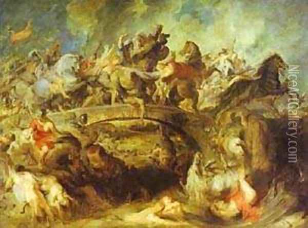 The Battle Of The Amazons 1618-1620 Oil Painting - Peter Paul Rubens