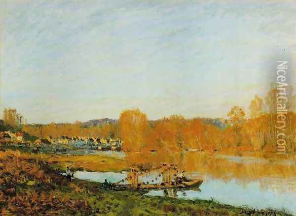 Autumn - Banks of the Seine near Bougival Oil Painting - Alfred Sisley