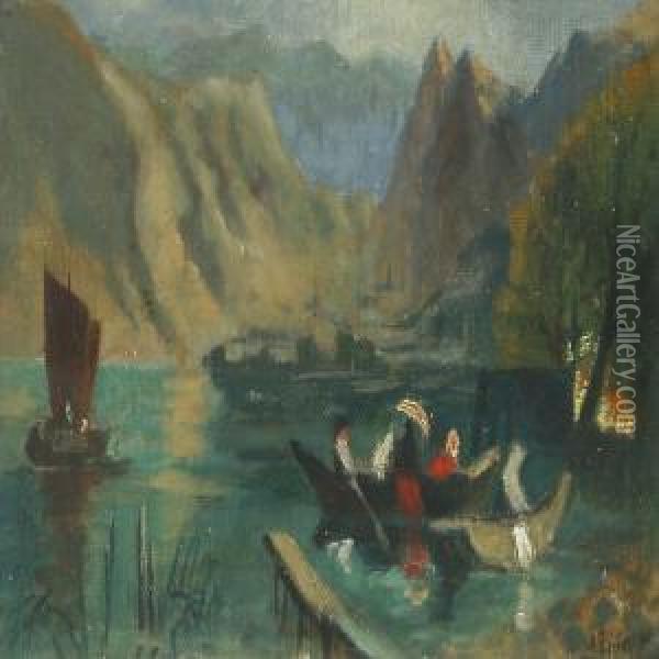 Am Traunsee Oil Painting - Alfred Zimmermann