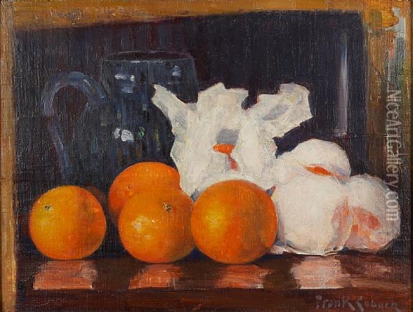 Wrapped Oranges On A Table Oil Painting - Frank Coburn