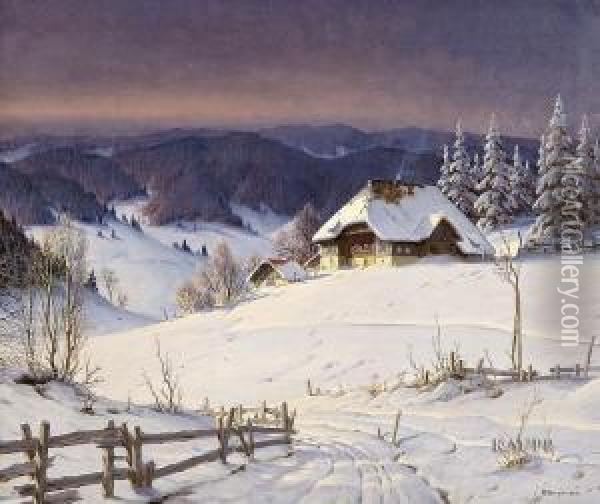 Winterlandschaft Oil Painting - Karl Hauptmann