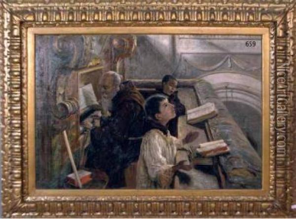 Interno Di Chiesa Oil Painting - Salvatore Marchesi