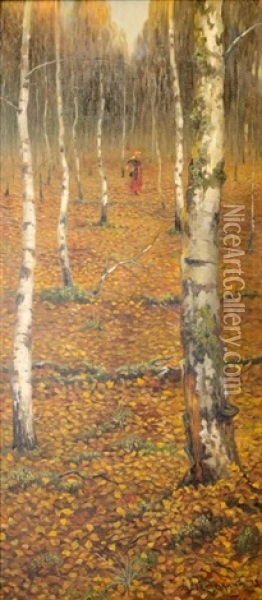 Autumn Landscape Oil Painting - Andrei Petrovich Ryabushkin