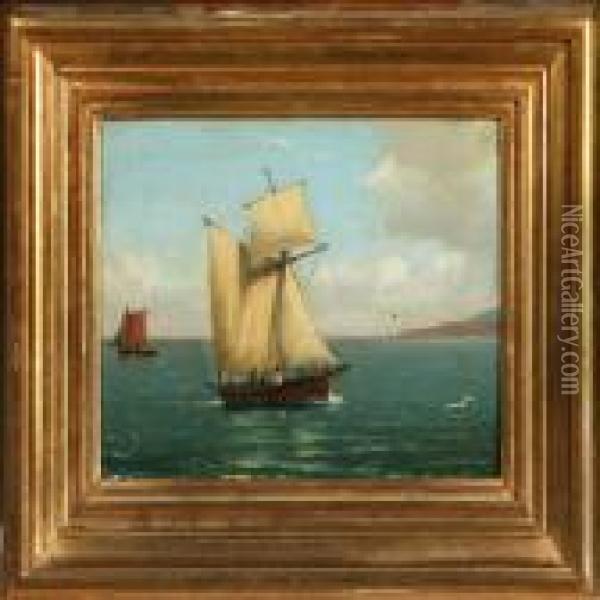 Southern Coastal Scenery Oil Painting - Carl Ludwig Bille
