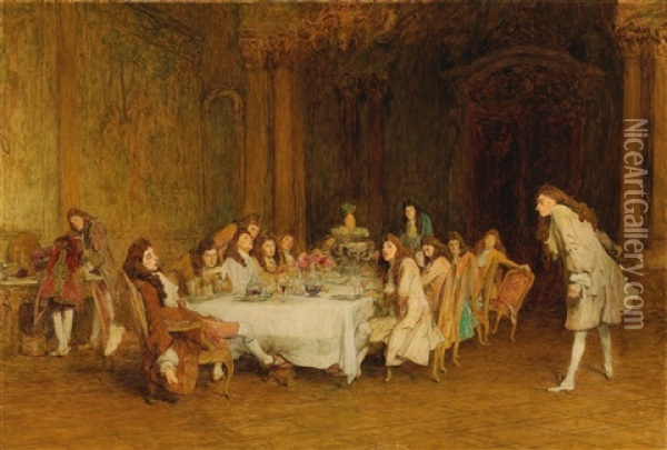 Voltaire As A Guest Of The Duc De Sully Oil Painting - Sir William Quiller Orchardson