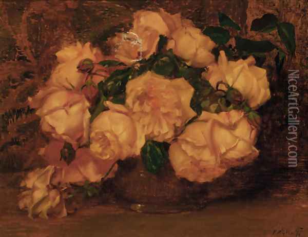 Pink roses Oil Painting - Peter MacGregor Wilson