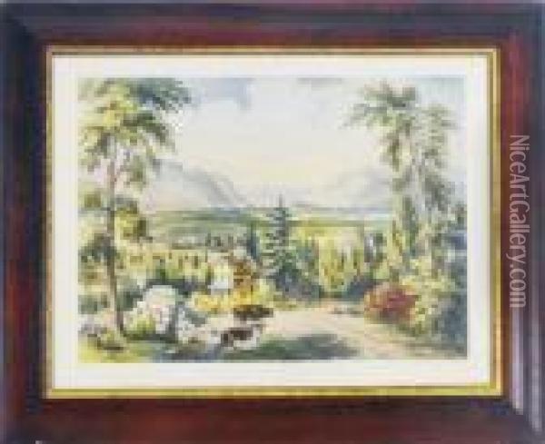The Hudson Highlands, From The Peekskill And Cold Spring Road Neargarrison's Landing Oil Painting - Currier & Ives Publishers