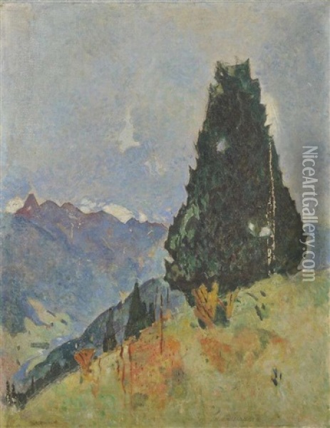 Landschaft Im Gebirge Oil Painting - Hans Richard Heinmann