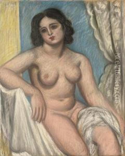 Seated Nude (celia Dennis) Oil Painting - Mark Gertler
