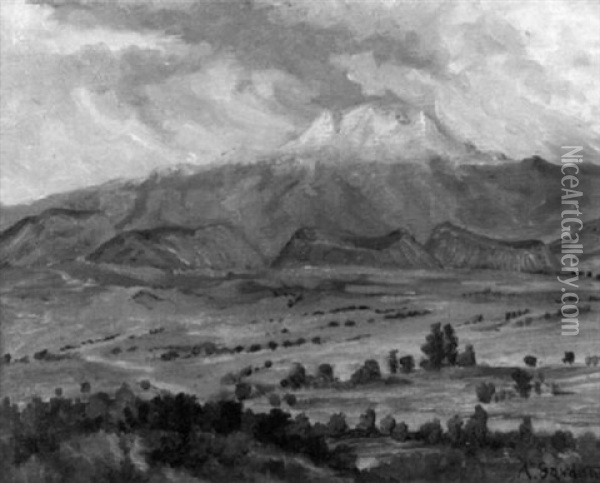 Valley Of The Volcanoes Oil Painting - Alberto Garduno