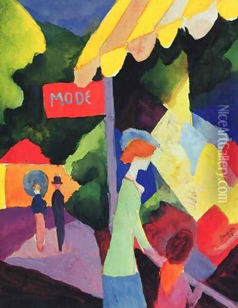 Fashion Store Window Oil Painting - August Macke