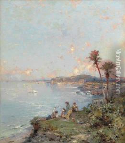View Of Monaco Oil Painting - Franz Richard Unterberger