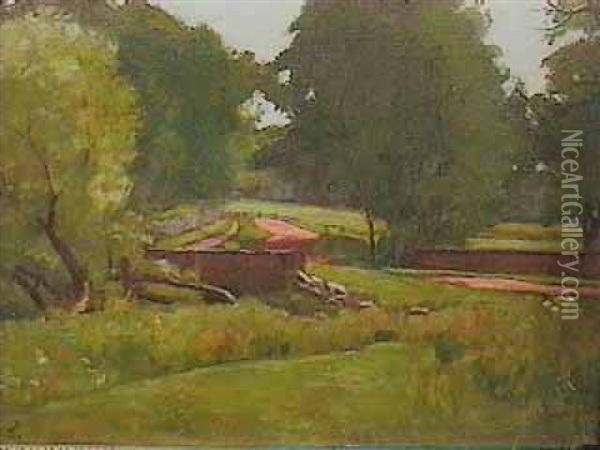 Newark Countryside Oil Painting - William Henry Lippincott