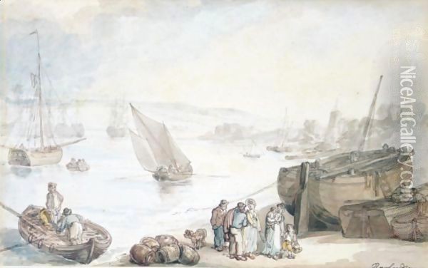 The Devonshire Coast Oil Painting - Thomas Rowlandson