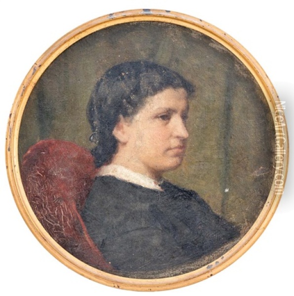 Portrait De Femme Oil Painting - Albert Anker
