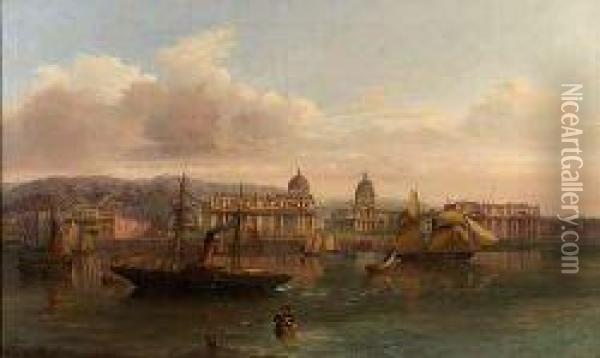 View Of The Royal Naval Hospital, Greenwich With The Royalobservatory Oil Painting - Henry Ary