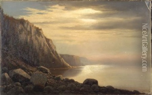 Coastal Cliffs Oil Painting - Lemuel D. Eldred