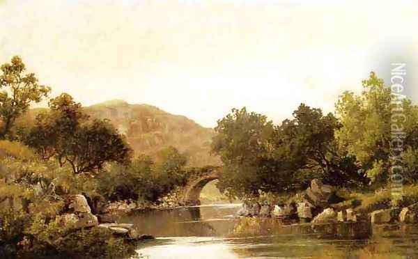The Stone Bridge Oil Painting - Robert Scott Duncanson