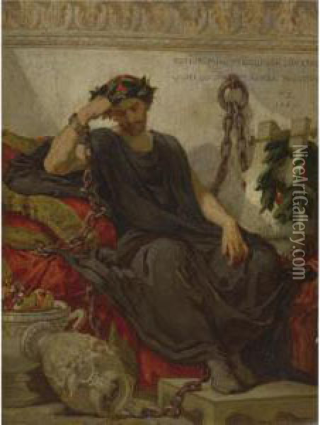 Damocles Oil Painting - Thomas Couture