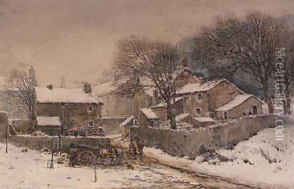 Heysham in Winter Oil Painting - William Woodhouse