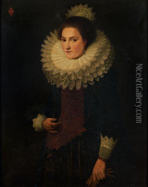 Portrait De Femme Oil Painting - Jan Anthonisz Van Ravensteyn
